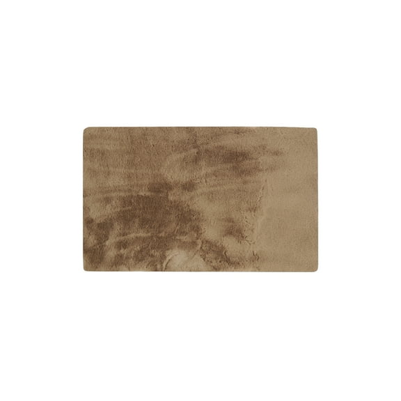 Luxe Faux Rabbit Rug Taupe 3x5 Soft Animal Free Fiber Luxury