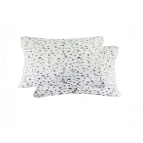Luxe Faux faux Pillow 2-Piece Snow Leopard Sheepskin Soft Collection