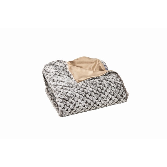 Luxe Faux faux Throw Blanket 50x60 Natural Sheepskin Soft Plush