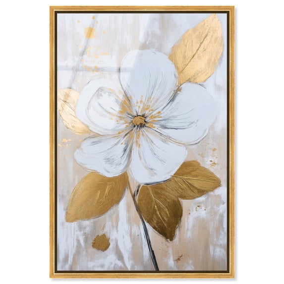 Luxe Flower III Framed High-Gloss Acrylic Glass Wall Art Elegant Flower Art by Art Remedy, Gold Frame, 24 x 36