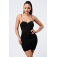 thumbnail image 1 of Luxe Glitter Front Mesh Ribbed Cami Mini Dress M, 1 of 12