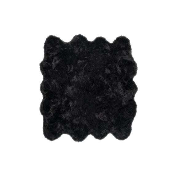 Luxe Gordon Faux Sheepskin Octo Rug 6x6 Natural 1 Inch Thick