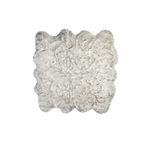 Luxe Gordon Faux Sheepskin Octo Rug 6x6 Natural 1 Inch Thick