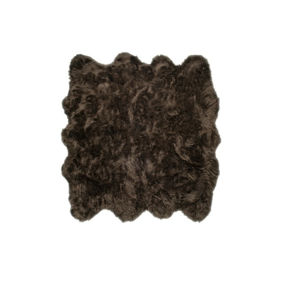 Luxe Gordon Faux Sheepskin Octo Rug 6x6 Natural Ivory 2 Inch Thick
