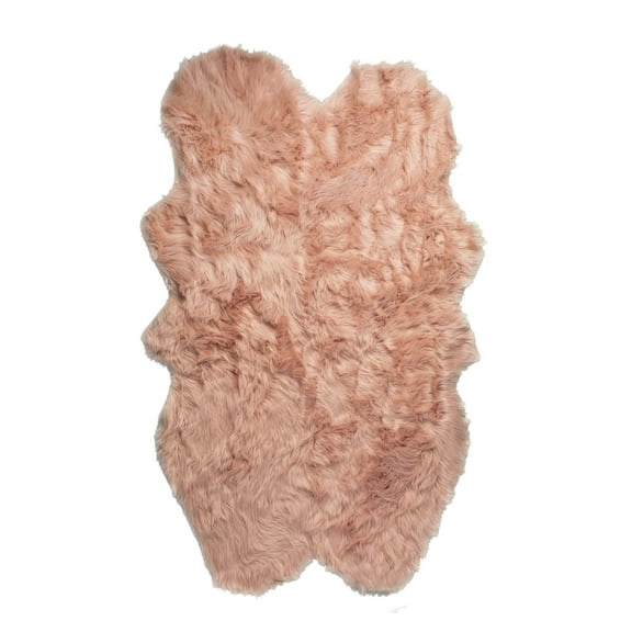 Luxe Gordon Faux Sheepskin Quattro Rug 4x6 100% Natural faux