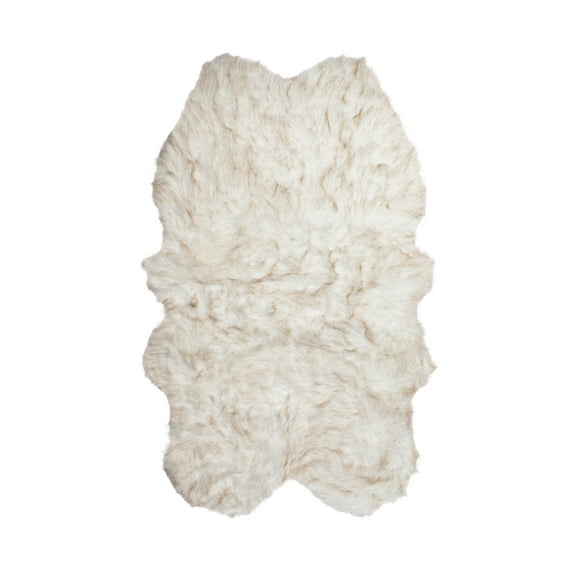 Luxe Gordon Faux Sheepskin Quattro Rug 4x6 Natural Soft 1 Inch