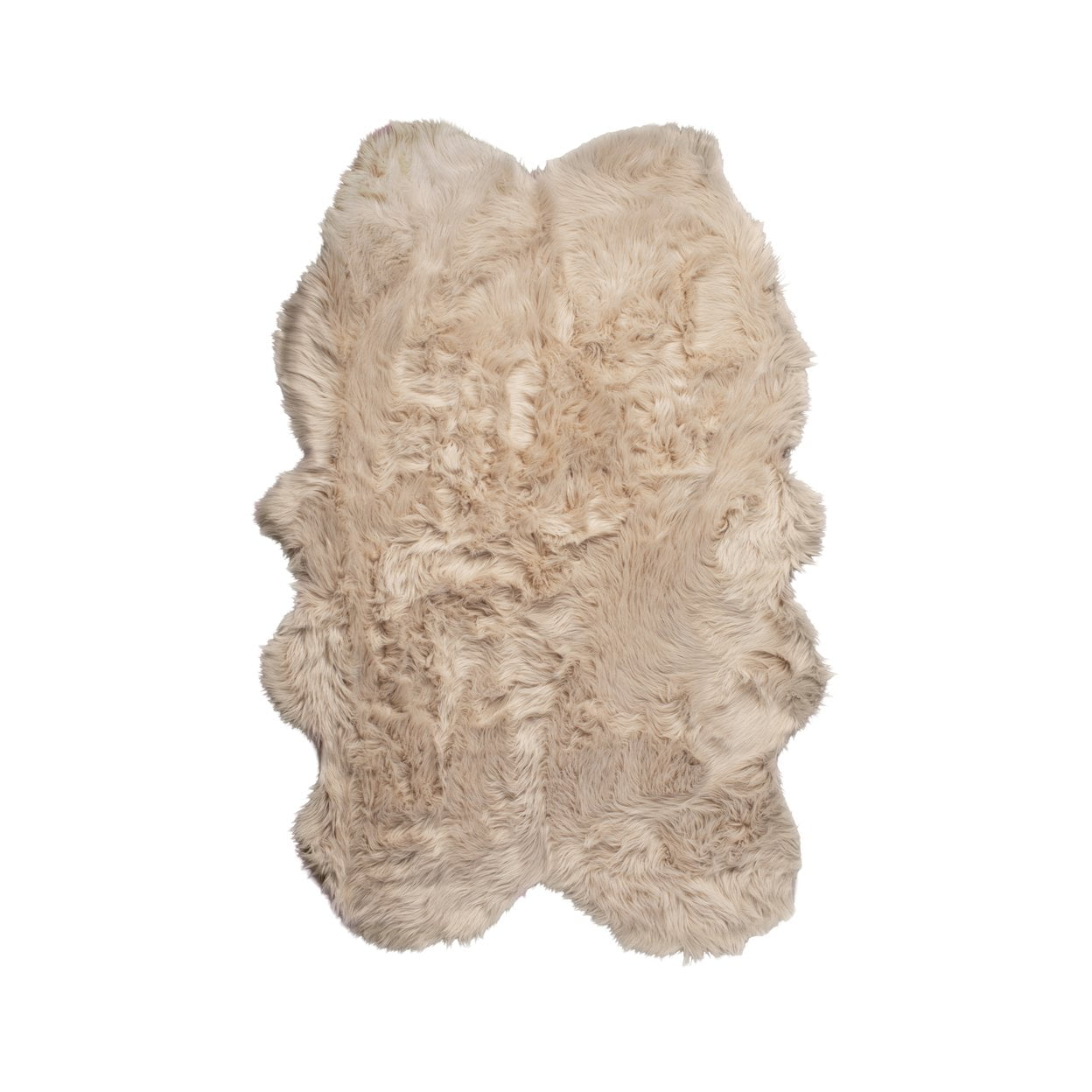 Luxe Gordon Faux Sheepskin Quattro Rug 4x6 Taupe Natural Soft Area Rug ...