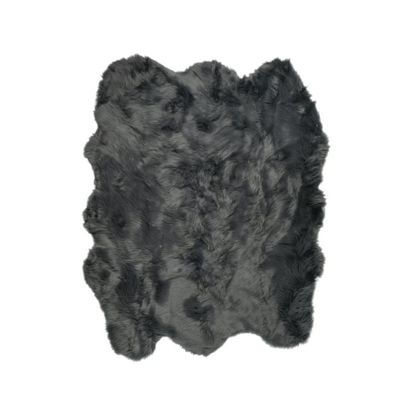 Luxe Gordon Faux Sheepskin Rug 5x6 Natural 100% Wool Soft Plush