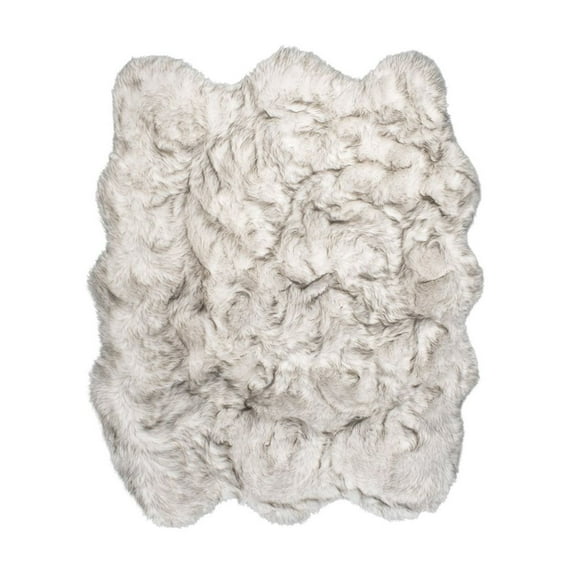 Luxe Gordon Faux Sheepskin Rug 5x6 Natural Soft Warm 1 Piece