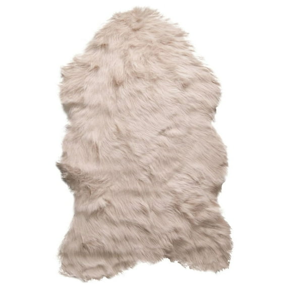 Luxe Gordon Faux Sheepskin Rug Tan 2x3 Feet 1-Piece Soft Texture