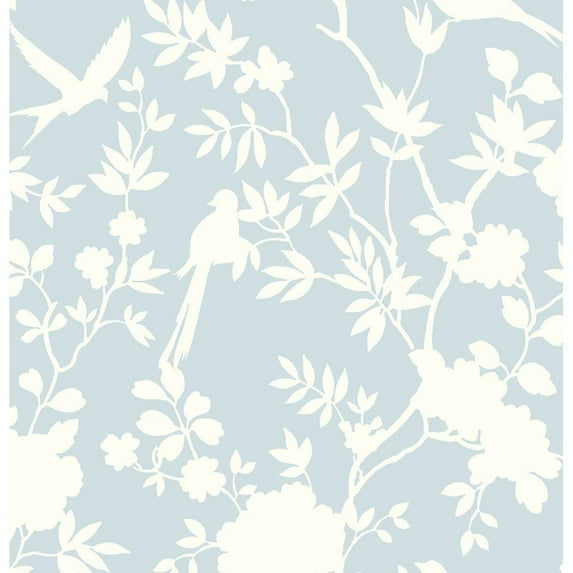 Luxe Haven Mono Toile Peel and Stick Wallpaper Hampton Blue