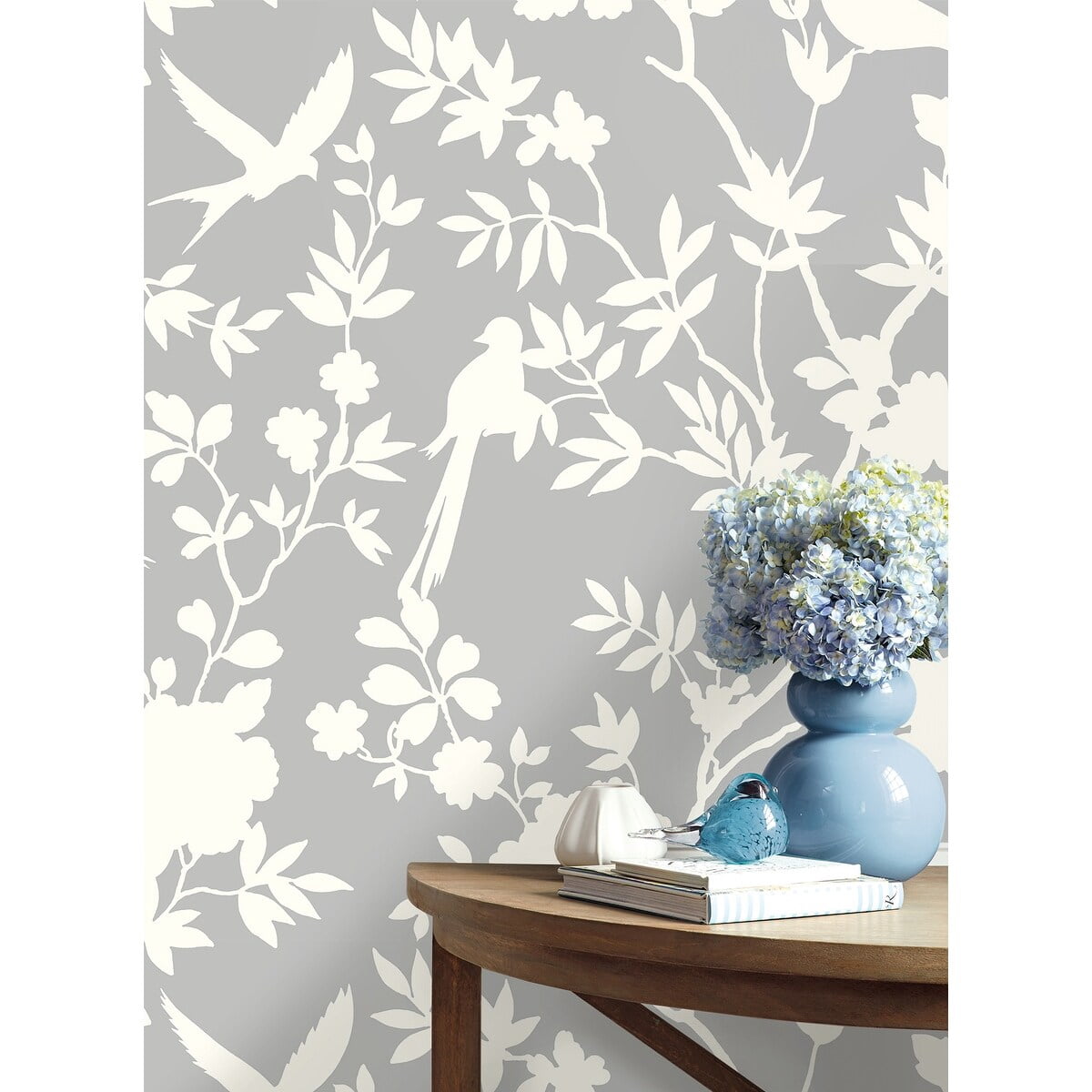 Luxe Haven Mono Toile Peel and Stick Wallpaper Harbor Mist