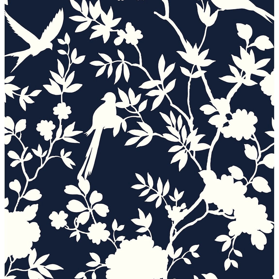 Luxe Haven Mono Toile Peel and Stick Wallpaper Midnight Blue