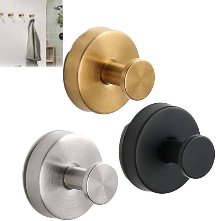 Ganci Senza Trapano Luxehold – A Ventosa, In Acciaio Inox, Carico 6,8 Kg, Per Bagno E Cucina (1 Pezzo, Nero)