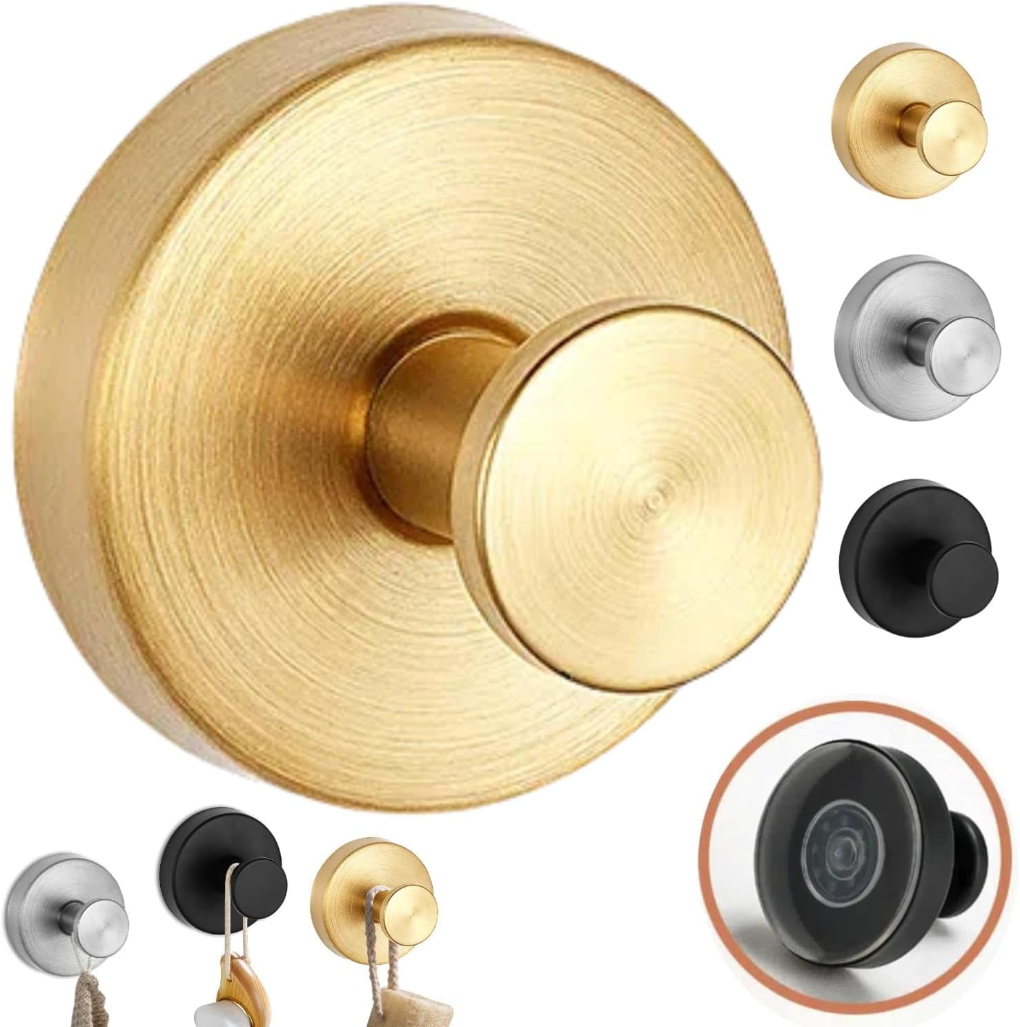 Luxe Hold No-Drill Hooks,2024 Upgraded Stainless Steel Waterproof Towel ...