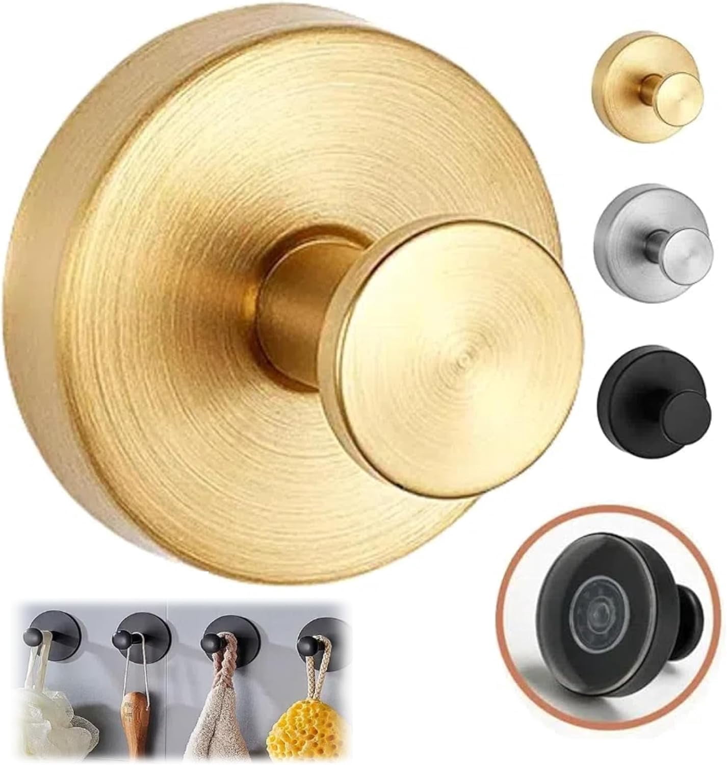 Luxe Hold No-Drill Hooks, 2024 Upgraded Suction Cup Hooks for Shower ...