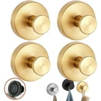 Luxe Hold No-Drill Hooks, Upgraded Suction Cup Hooks, Stainless Steel Waterproof Suction Cup Hooks (Gold*4)