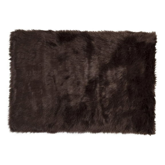 Luxe Hudson Faux Sheepskin Rug 2x3 Black 1-Piece Soft Throw Rug