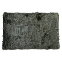 Luxe Hudson Faux Sheepskin Rug 3x5 Gradient Grey Soft Plush 1-piece