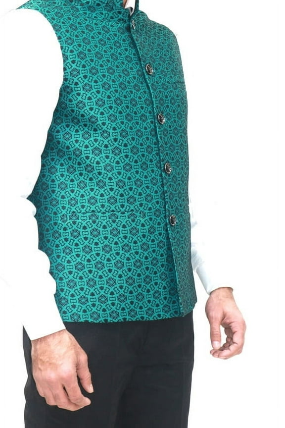 Luxe Jacquard Nehru Jacket for Men - Stylish Indian Wedding Vest Coat - Premium Traditional Jacket