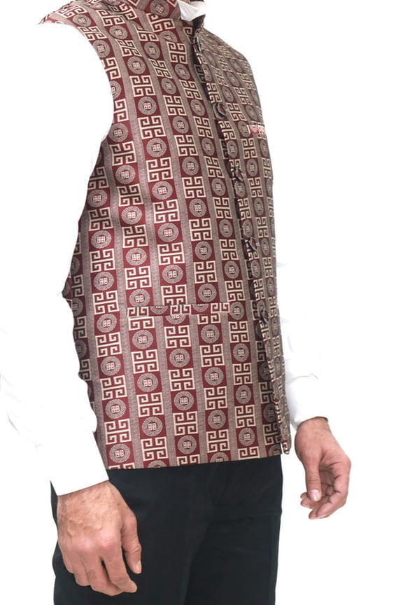 Luxe Jacquard Nehru Jacket for Men - Designer Formal Party Wear, Stylish Indian Wedding Vest Coat, XS to XXXL - Premium Men's Traditional & Designer Vest Coat/Jacket