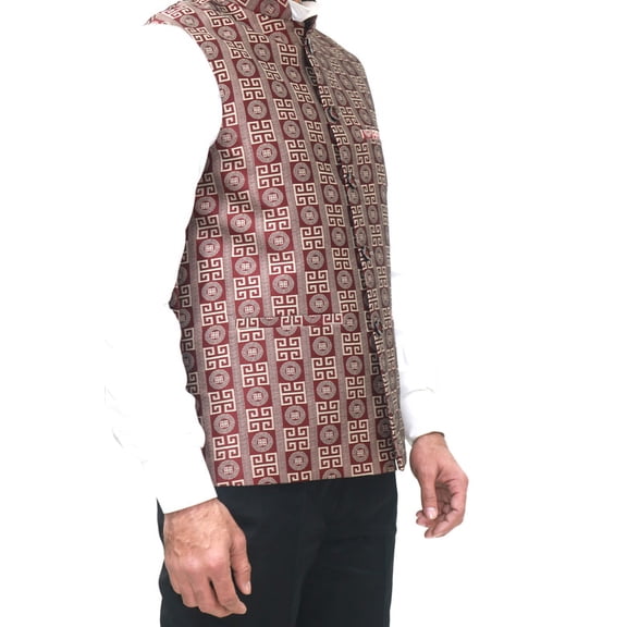 Luxe Jacquard Nehru Jacket for Men - Designer Formal Party Wear, Stylish Indian Wedding Vest Coat, XS to XXXL - Premium Men's Traditional & Designer Vest Coat/Jacket