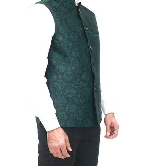 Luxe Jacquard Nehru Jacket for Men - Designer Formal Party Wear, Stylish Indian Wedding Vest Coat, XS to XXXL - Premium Men's Traditional & Designer Vest Coat/Jacket