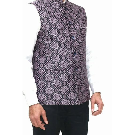 Luxe Jacquard Nehru Jacket for Men - Designer Formal Party Wear, Stylish Indian Wedding Vest Coat, XS to XXXL - Premium Men's Traditional & Designer Vest Coat/Jacket