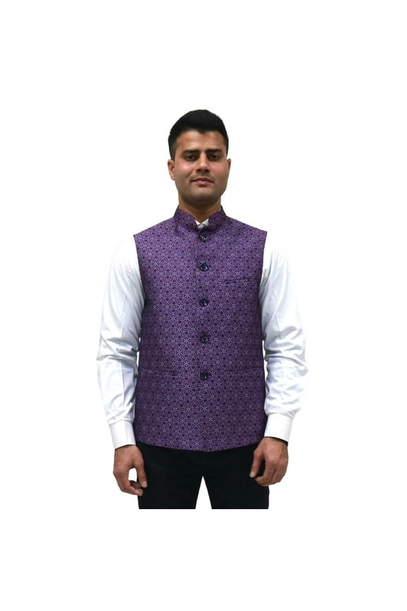 Luxe Jacquard Nehru Jacket for Men - Designer Formal Party Wear, Stylish Indian Wedding Vest Coat, XS to XXXL - Premium Men's Traditional & Designer Vest Coat/Jacket