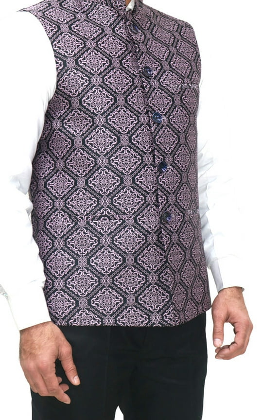 Luxe Jacquard Nehru Jacket for Men - Designer Formal Party Wear, Stylish Indian Wedding Vest Coat, XS to XXXL - Premium Men's Traditional & Designer Vest Coat/Jacket