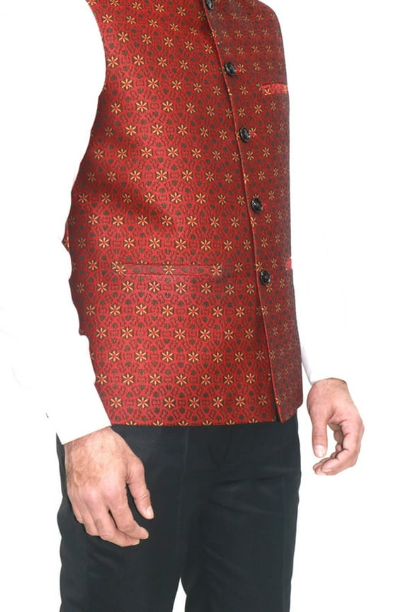 Luxe Jacquard Nehru Jacket for Men - Designer Formal Party Wear, Stylish Indian Wedding Vest Coat, XS to XXXL - Premium Men's Traditional & Designer Vest Coat/Jacket