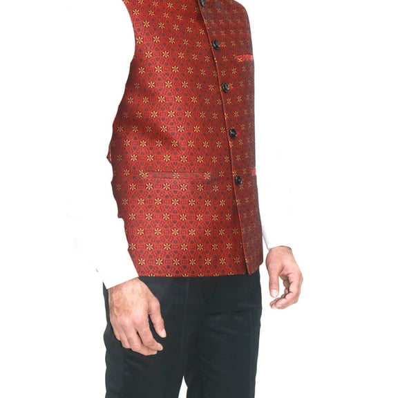 Luxe Jacquard Nehru Jacket for Men - Designer Formal Party Wear, Stylish Indian Wedding Vest Coat, XS to XXXL - Premium Men's Traditional & Designer Vest Coat/Jacket