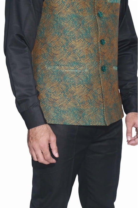 Luxe Jacquard Nehru Jacket for Men - Stylish Indian Wedding Vest Coat, Designer Formal Party Wear, Nehru Collar Vest, Elegant Men’s Fashion, XS to XXXL