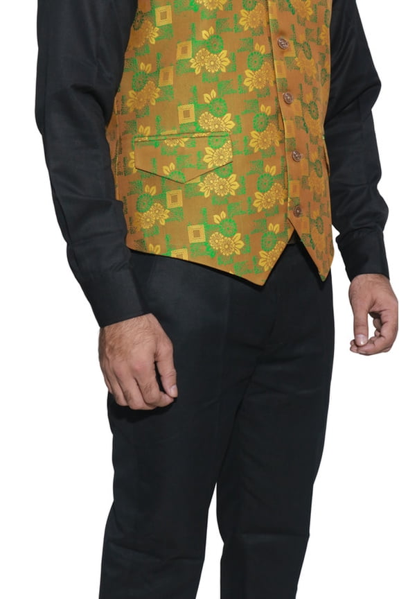 Luxe Jacquard Nehru Jacket for Men - Stylish Indian Wedding Vest Coat, Designer Formal Party Wear, Nehru Collar Vest, Elegant Men’s Fashion, XS to XXXL