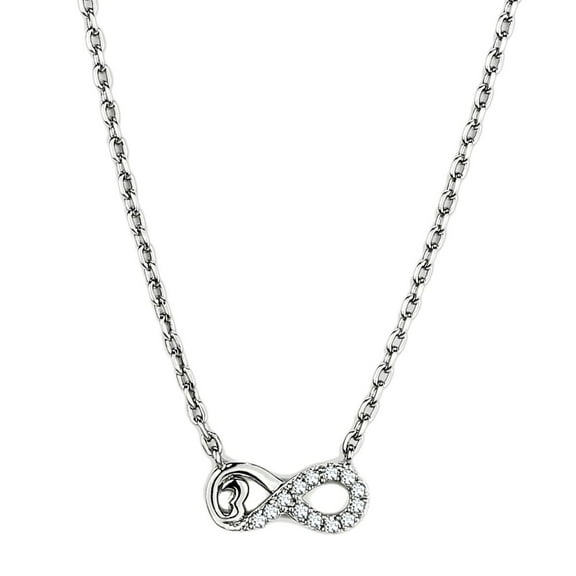 Luxe Jewelry Designs 16-Inch Women's Stainless Steel Infinity Necklace with Cubic Zirconia (Pack of