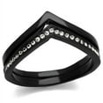 thumbnail image 1 of Luxe Jewelry Designs 2-Piece Black IP Stainless Steel Women's Ring Set with Clear Crystals, Size 8, 1 of 4