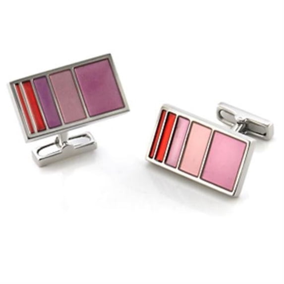 Luxe Jewelry Designs 2-Piece Men's Rhodium Plated Brass Cufflinks (Pack of 4)