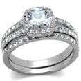 thumbnail image 1 of Luxe Jewelry Designs 2-Piece Stainless Steel Women's Wedding Ring Set with CZ, Size 8, 1 of 4