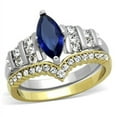 thumbnail image 1 of Luxe Jewelry Designs 2-Piece Women's Stainless Steel Ring Set with Montana Synthetic Glass Stone,, 1 of 4