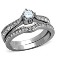 thumbnail image 1 of Luxe Jewelry Designs 2-Piece Women's Stainless Steel Ring Set with Round Cubic Zirconia, Size 10, 1 of 4