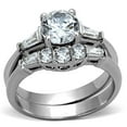 thumbnail image 1 of Luxe Jewelry Designs 2-Piece Women's Stainless Steel Wedding Ring Set with Cubic Zirconia, Size 10, 1 of 4