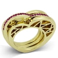 thumbnail image 1 of Luxe Jewelry Designs 3-Piece IP Heart Shaped Stainless Steel Women's Rings Set with Fuchsia, 1 of 4