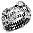 thumbnail image 1 of Luxe Jewelry Designs 3-Piece Women's Stainless Steel Stackable Ring Set with Cubic Zirconia, Size 8, 1 of 4
