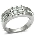 thumbnail image 1 of Luxe Jewelry Designs High Polished Stainless Steel Men's Ring with Clear Crystals - Size 13, 1 of 4