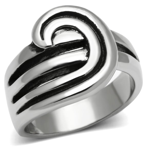 Luxe Jewelry Designs High Polished Tapered Style Stainless Steel Women's Ring - Size 8 (Pack of 2)