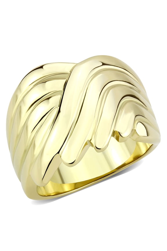 Luxe Jewelry Designs IP Gold Stainless Steel Women's Ring - Size 9 (Pack of 2)