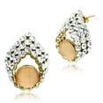 thumbnail image 1 of Luxe Jewelry Designs Ion Plated Gold Women's Earrings with Orange Synthetic Stone, 1 of 2