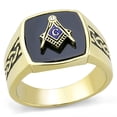 thumbnail image 1 of Luxe Jewelry Designs Men's Gold Ion Plated Stainless Steel Ring with Black Jet Synthetic Onyx - Size, 1 of 4