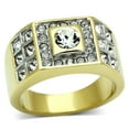 thumbnail image 1 of Luxe Jewelry Designs Men's Gold Two Tone IP Stainless Steel Ring with Clear Crystals - Size 11, 1 of 4