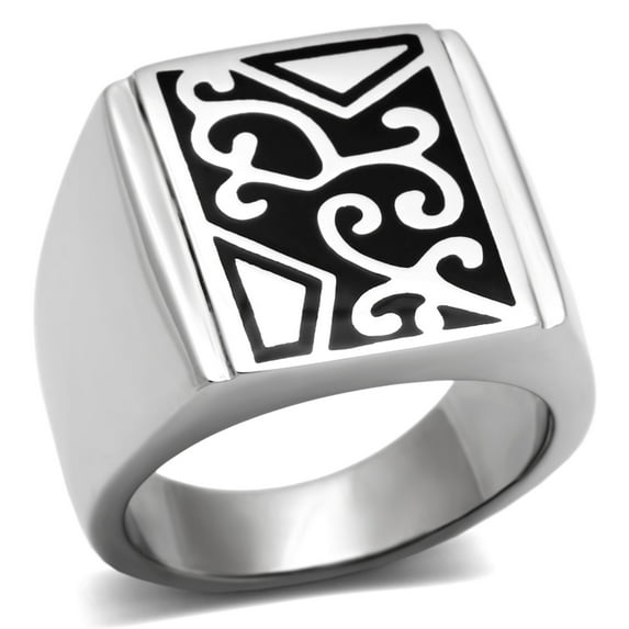 Luxe Jewelry Designs Men's High Polished Stainless Steel Ring - Size 11 (Pack of 2)